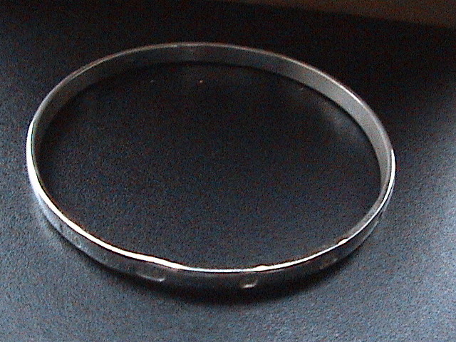 Outer Hallmarked D Shape Band - top view