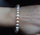 Freshwaterd Cultured Elastic Pearl Bracelet in pale pink colour